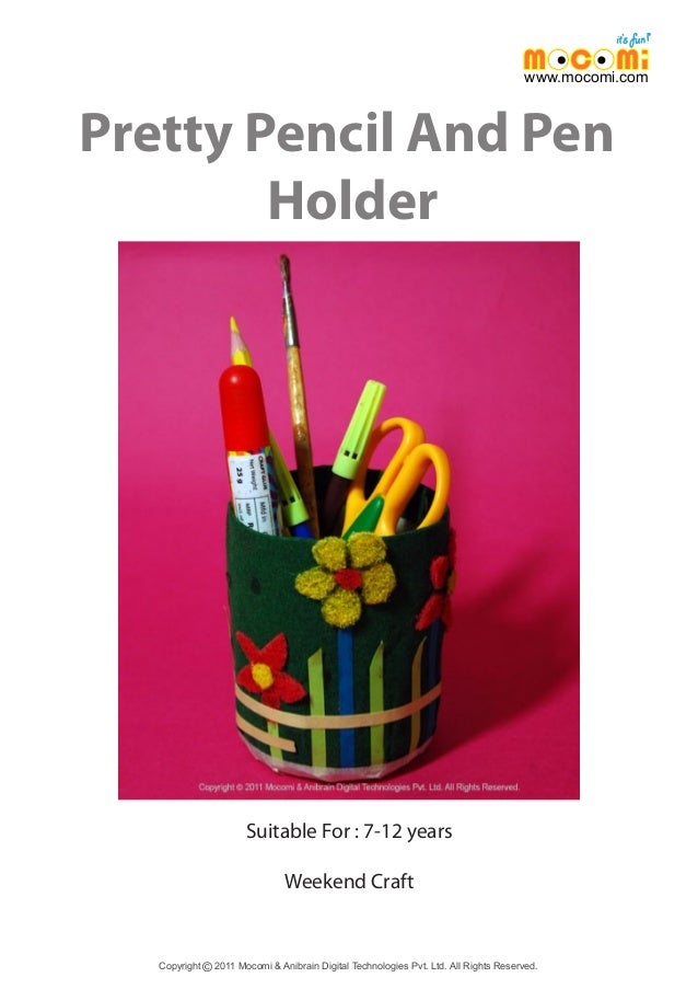 How to make Pretty Pencil and Pen Holder - Mocomi Kids