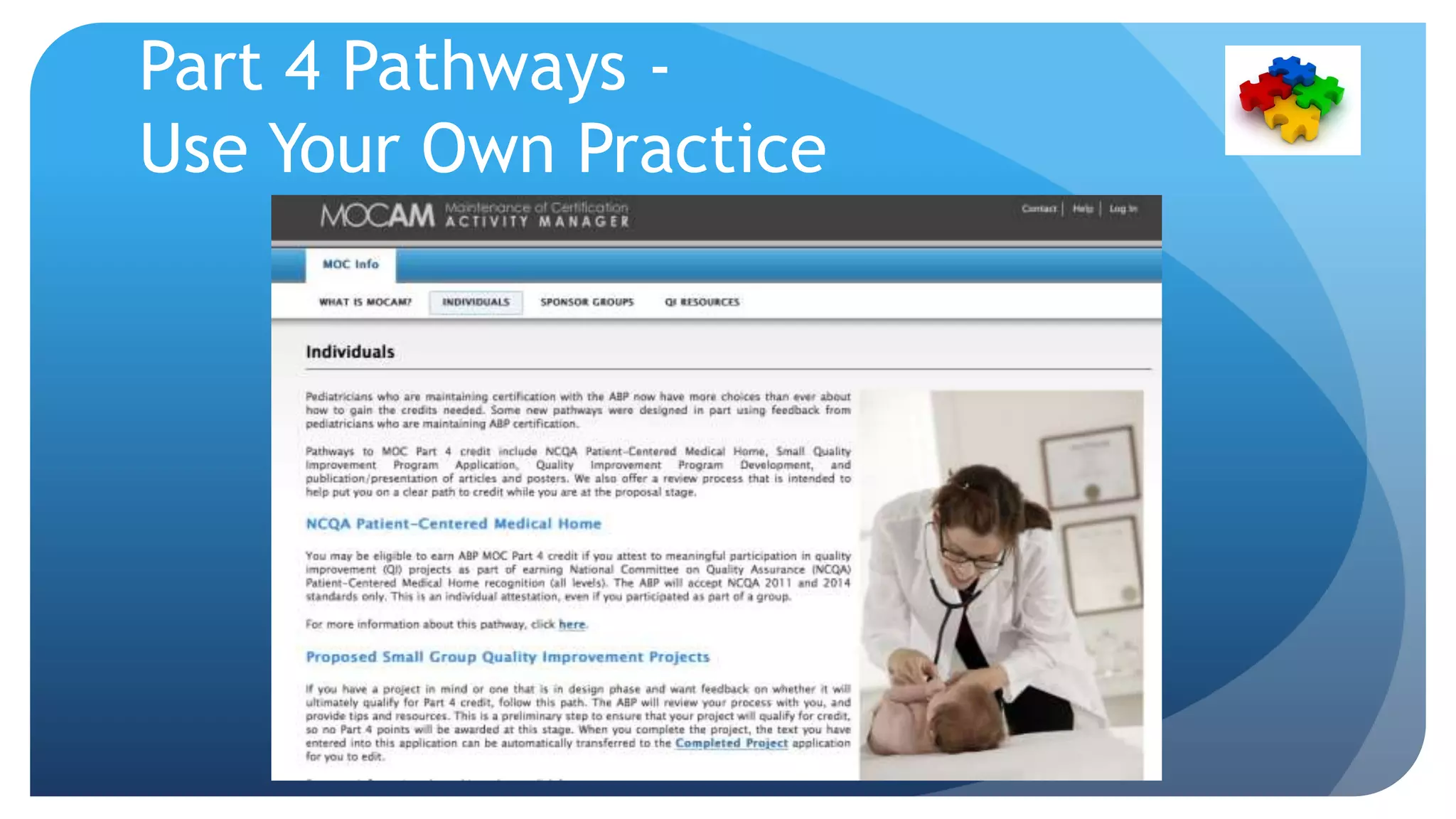 Part 4 Pathways -
Use Your Own Practice
 