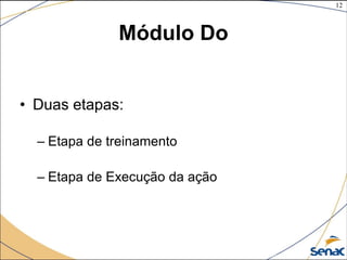 12
©The McGraw-Hill Companies, Inc., 2004
Módulo Do
• Duas etapas:
– Etapa de treinamento
– Etapa de Execução da ação
 