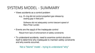 SYSTEMS MODEL - SUMMARY
 