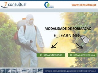 E_LEARNING
MODALIDADE DE FORMAÇÃO
19 HORAS SÍNCRONAS 16 HORAS ASSÍNCRONAS
 