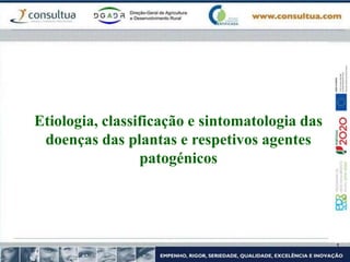 Etiologia, classificação e sintomatologia das
doenças das plantas e respetivos agentes
patogénicos
 