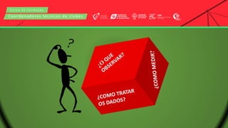 C u r s o d e f o r m a ç ã o
Coordenadores técnicos de clubes
¿O
QUE
OBSERVAR?
¿
C
O
M
O
M
E
D
I
R
?
¿COMO TRATAR
OS DADOS?
 