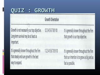 QUIZ : GROWTHQUIZ : GROWTH
ORIENTATIONORIENTATION
 