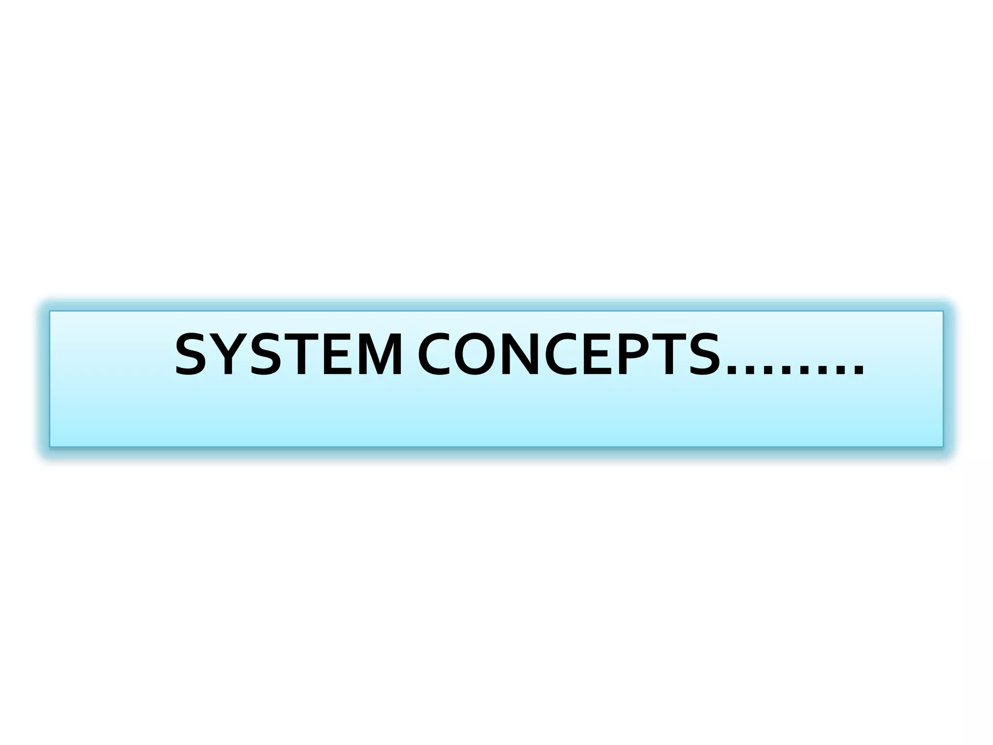 SYSTEM CONCEPTS……..
 