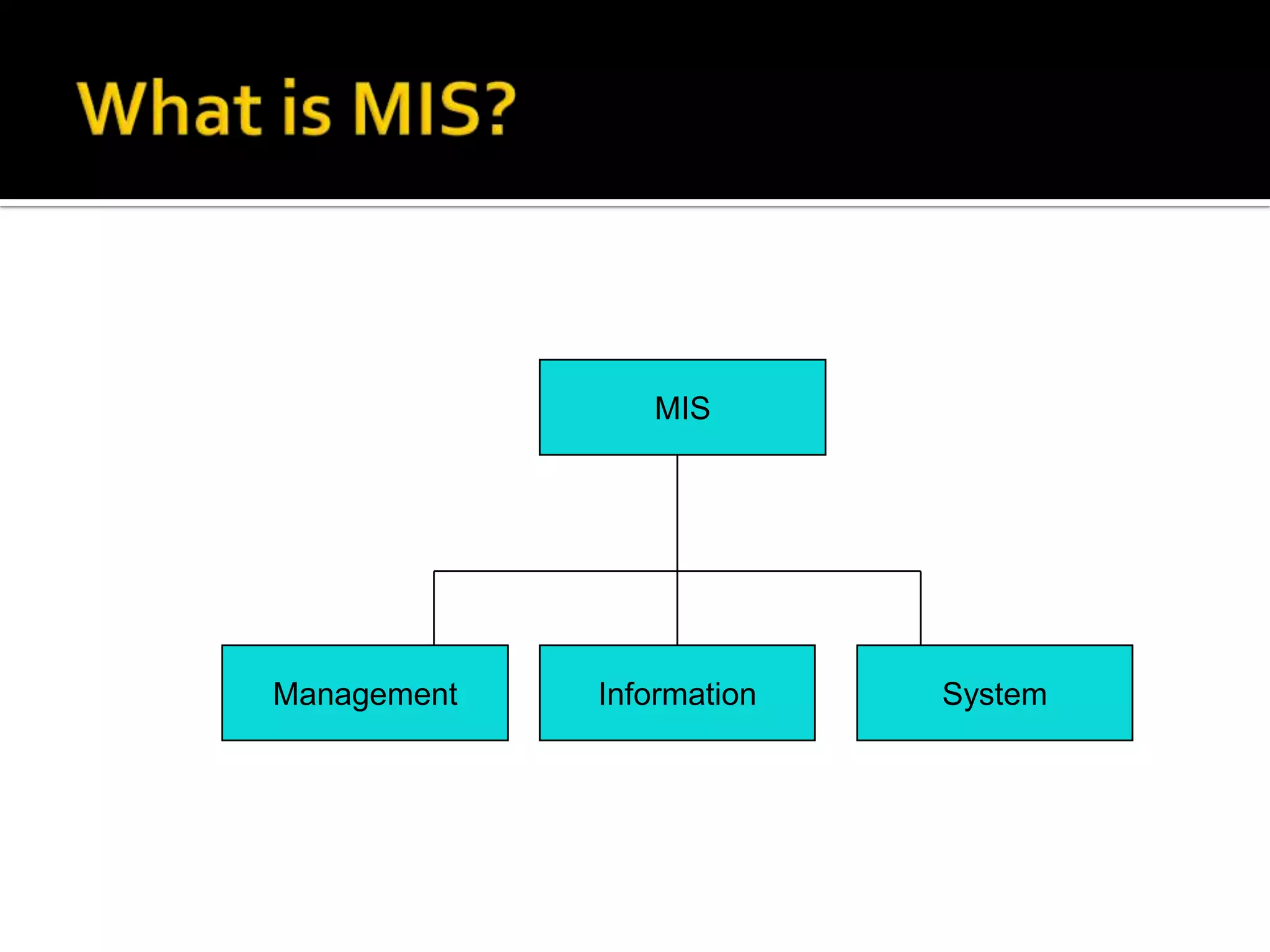 MIS
Management Information System
 