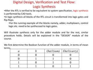Module one for the Digital VLSI design flow | PDF