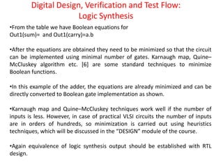 Module one for the Digital VLSI design flow | PDF