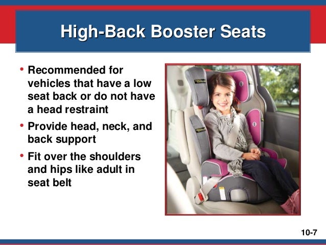 high back booster law