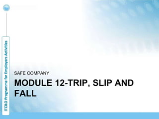 MODULE 12-TRIP, SLIP AND
FALL
SAFE COMPANY
 