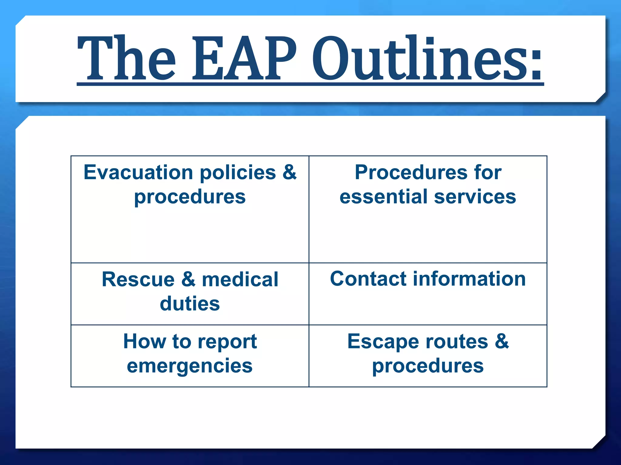 Emergency Action Plan Training Review Pptx