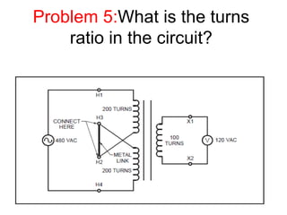 Problem 5:What is the turns
ratio in the circuit?
 