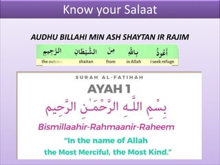 Know your Salaat
AUDHU BILLAHI MIN ASH SHAYTAN IR RAJIM
 
