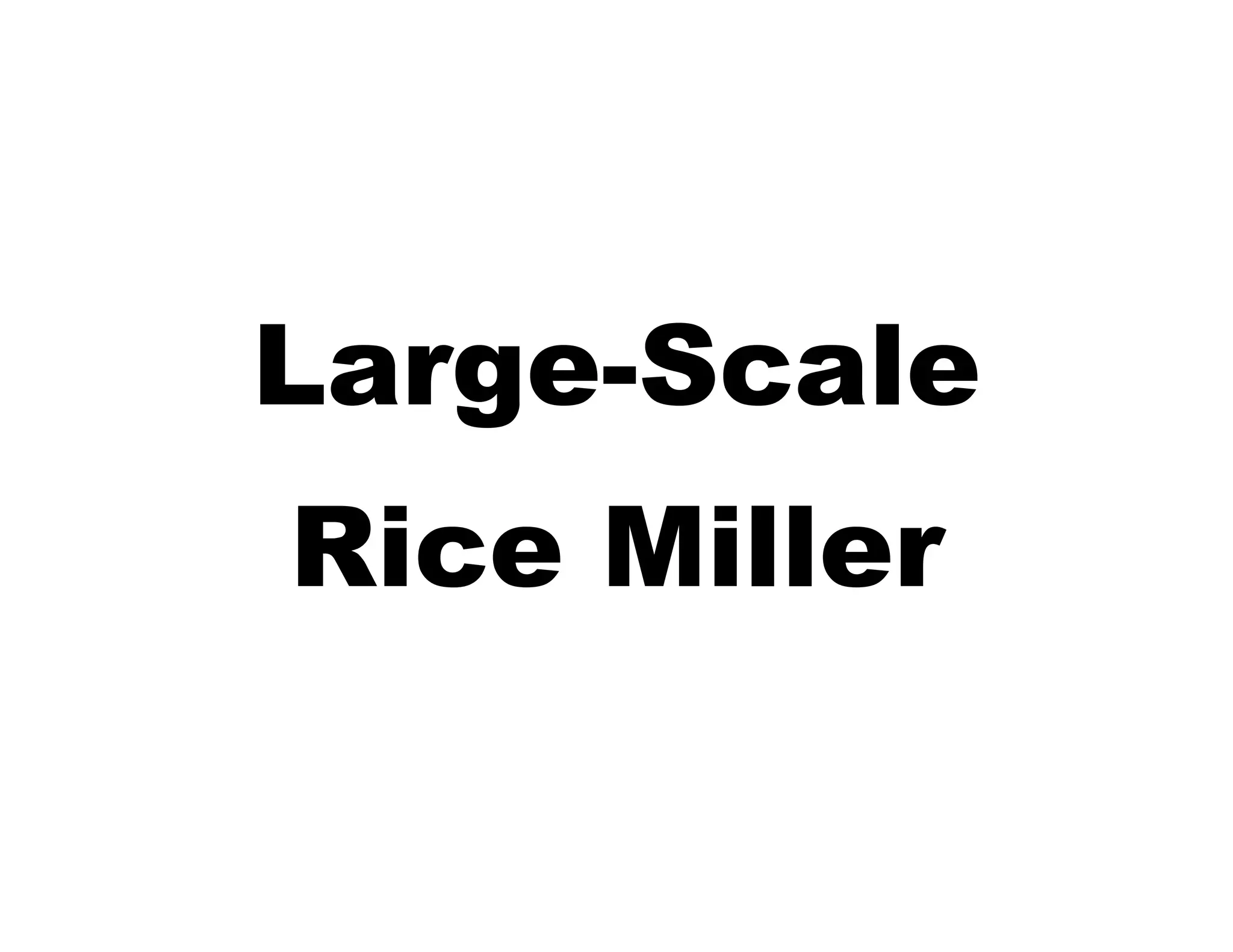 Large-Scale
Rice Miller

 