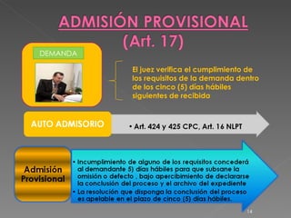 DEMANDA El juez verifica el cumplimiento de los requisitos de la demanda dentro de los cinco (5) días hábiles siguientes de recibida 