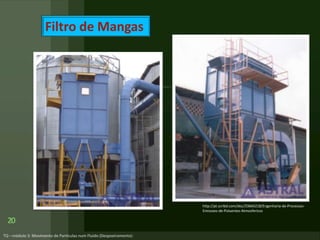 20
Filtro de Mangas
http://pt.scribd.com/doc/33664218/Engenharia-de-Processos-
Emissoes-de-Poluentes-Atmosfericos
 