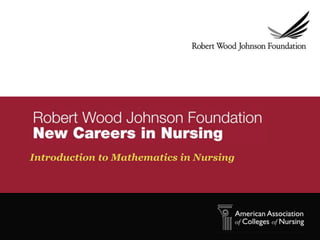 Introduction to Mathematics in Nursing
 