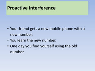 Mod 3 forgetting interference theory | PPTX
