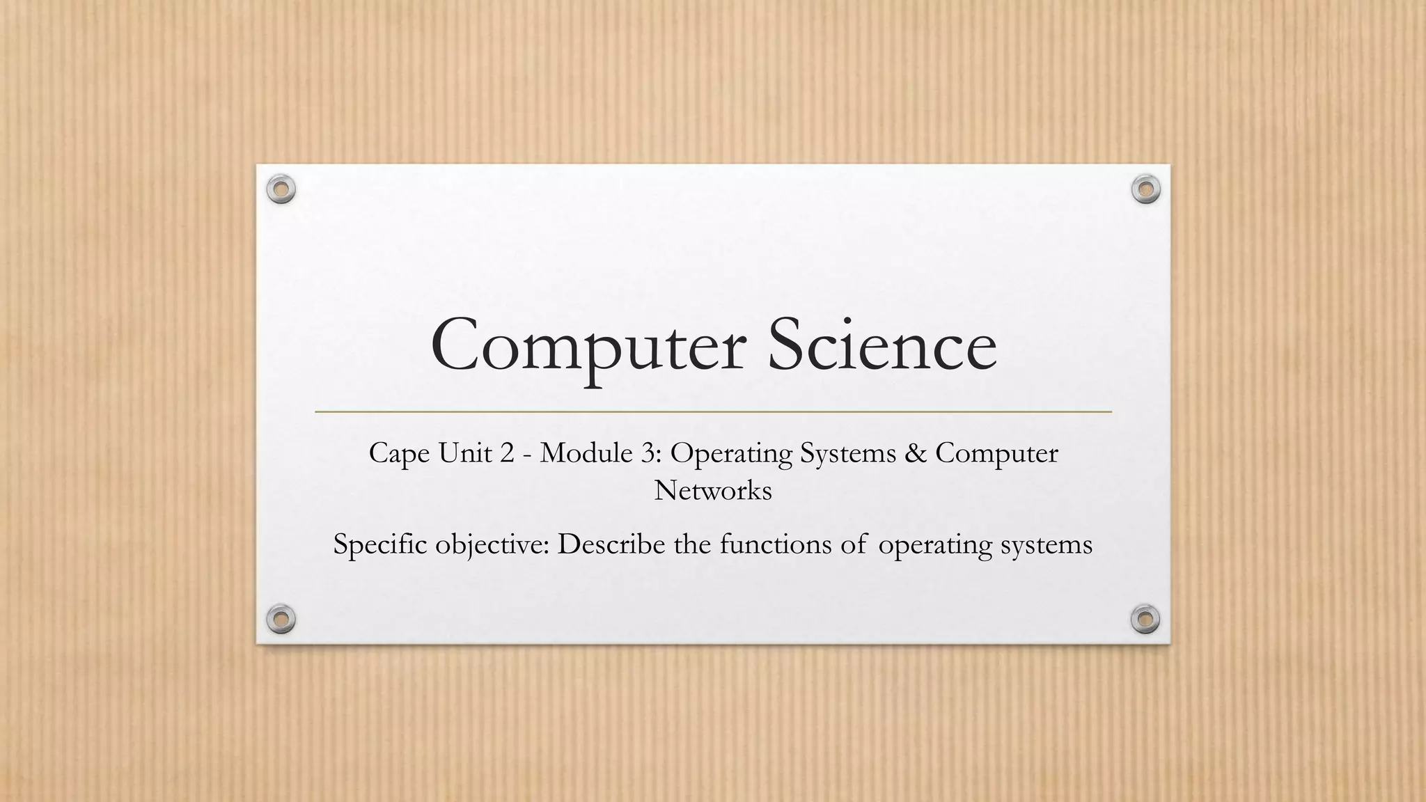 Functions of the Operating System | PPT