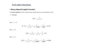 Activation functions
 