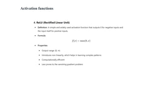 Activation functions
 