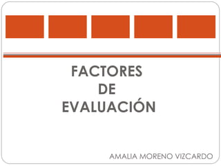 FACTORES  DE  EVALUACIÓN AMALIA MORENO VIZCARDO 