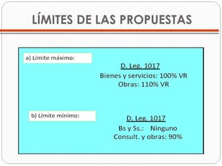 LÍMITES DE LAS PROPUESTAS 