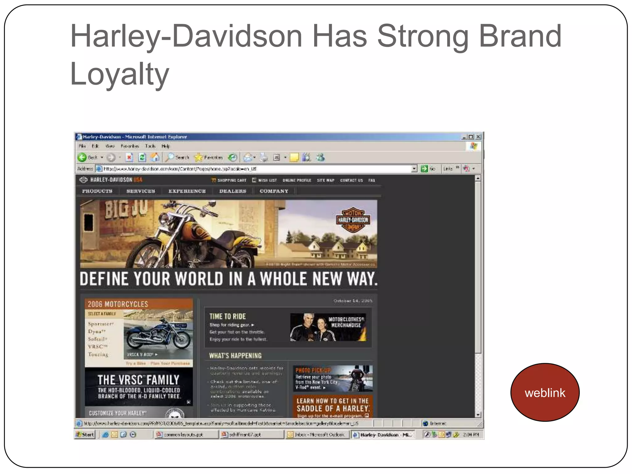 Harley-Davidson Has Strong Brand
Loyalty

weblink

 