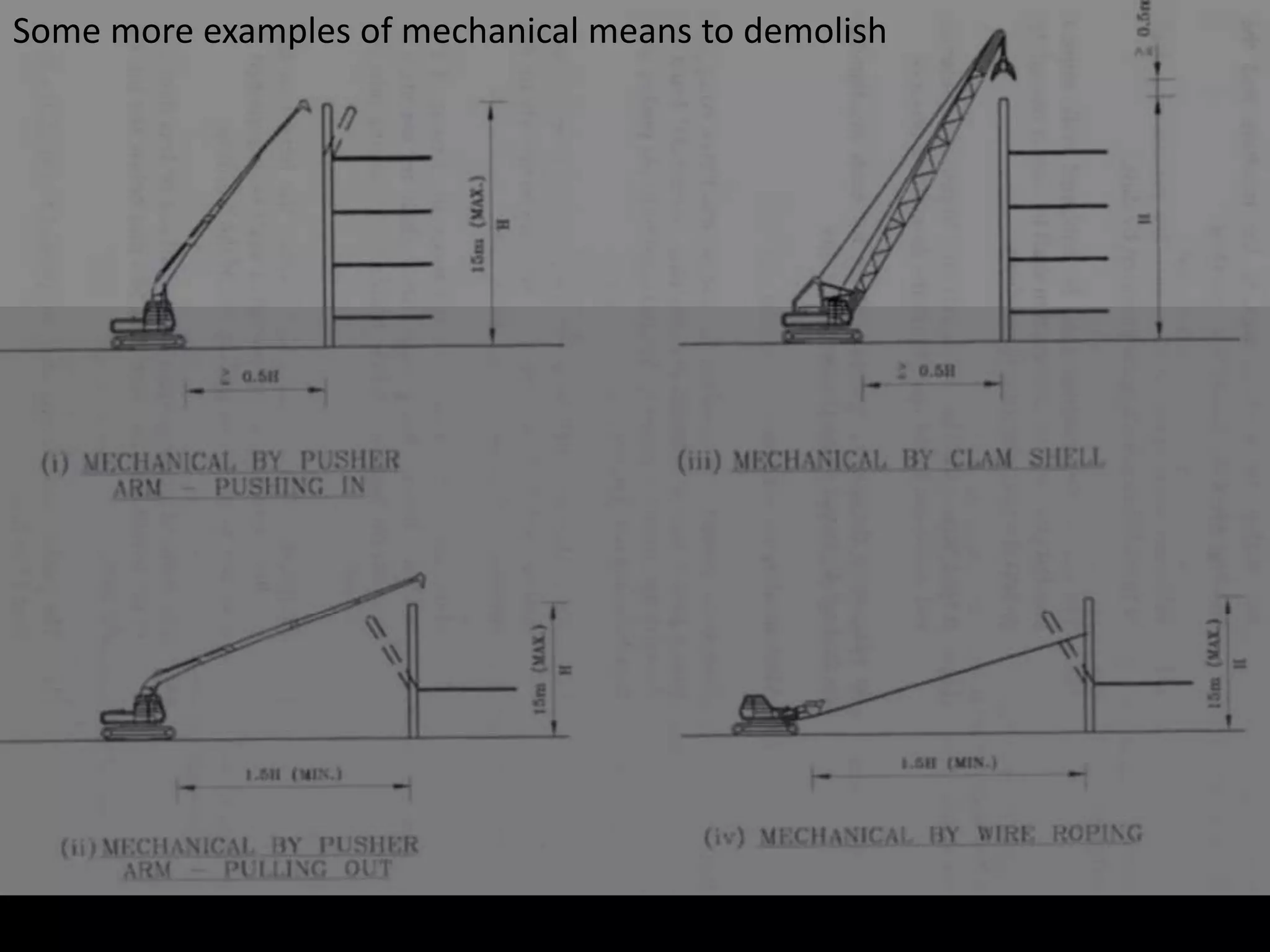 22
Some more examples of mechanical means to demolish
 