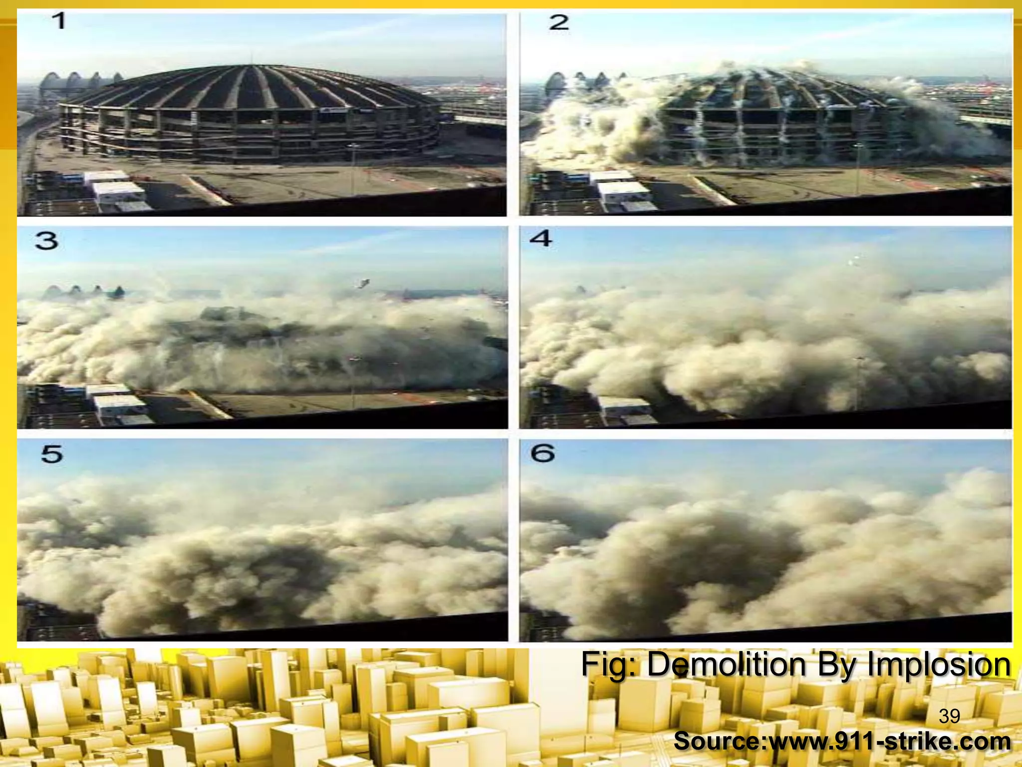 Fig: Demolition By Implosion
Source:www.911-strike.com
39
 