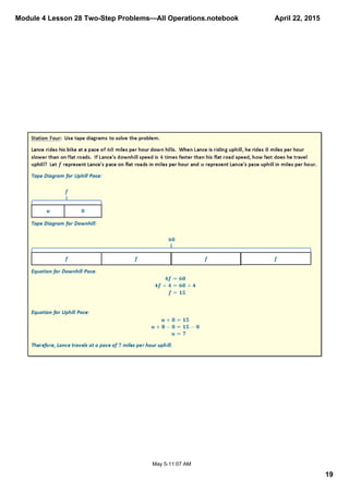 Module 4 Lesson 28 Two­Step Problems—All Operations.notebook
19
April 22, 2015
May 5­11:07 AM
 