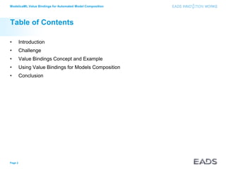 ModelicaML Value Bindings for Automated Model Composition | PPT
