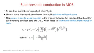 Weak Inversion Current solid state electronics ktu module 5 slides | PDF