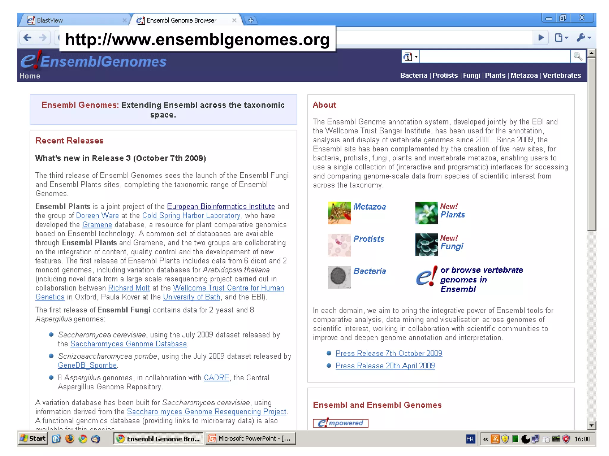 http://www.ensemblgenomes.org 