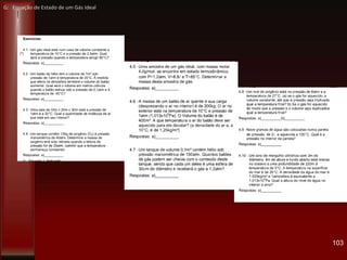 103
G: Equação de Estado de um Gás Ideal
 