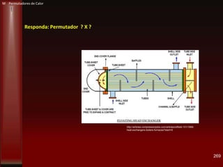 Responda: Permutador ? X ?
269
http://articles.compressionjobs.com/articles/oilfield-101/1856-
heat-exchangers-boilers-furnaces?start=5
M Permutadores de Calor
 