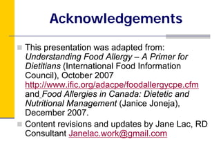 Module 5: Food Allergies and Intolerances | PDF