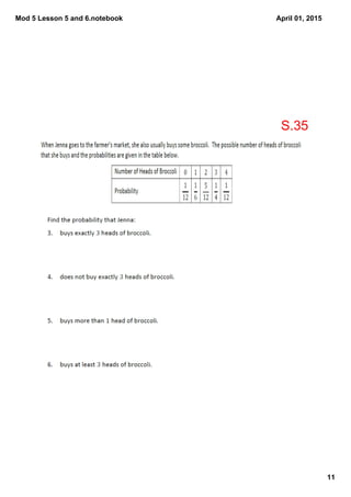 Mod 5 Lesson 5 and 6.notebook
11
April 01, 2015
S.35
 
