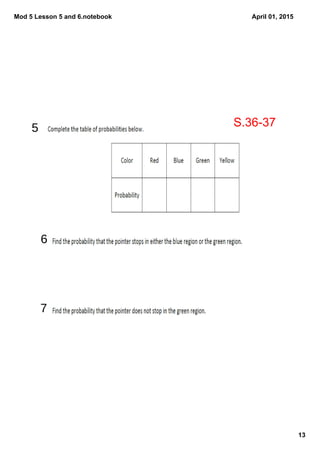 Mod 5 Lesson 5 and 6.notebook
13
April 01, 2015
S.36­375
6
7
 