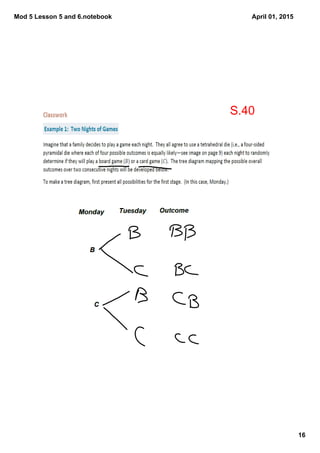 Mod 5 Lesson 5 and 6.notebook
16
April 01, 2015
S.40
 