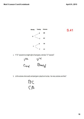 Mod 5 Lesson 5 and 6.notebook
18
April 01, 2015
S.41
 