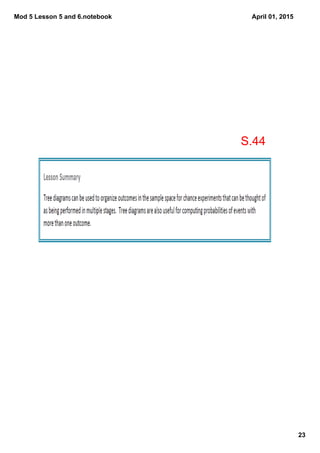 Mod 5 Lesson 5 and 6.notebook
23
April 01, 2015
S.44
 