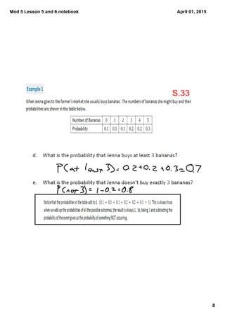 Mod 5 Lesson 5 and 6.notebook
8
April 01, 2015
S.33
 