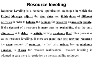 Module :-5 project scheduling and resource levelling | PPT