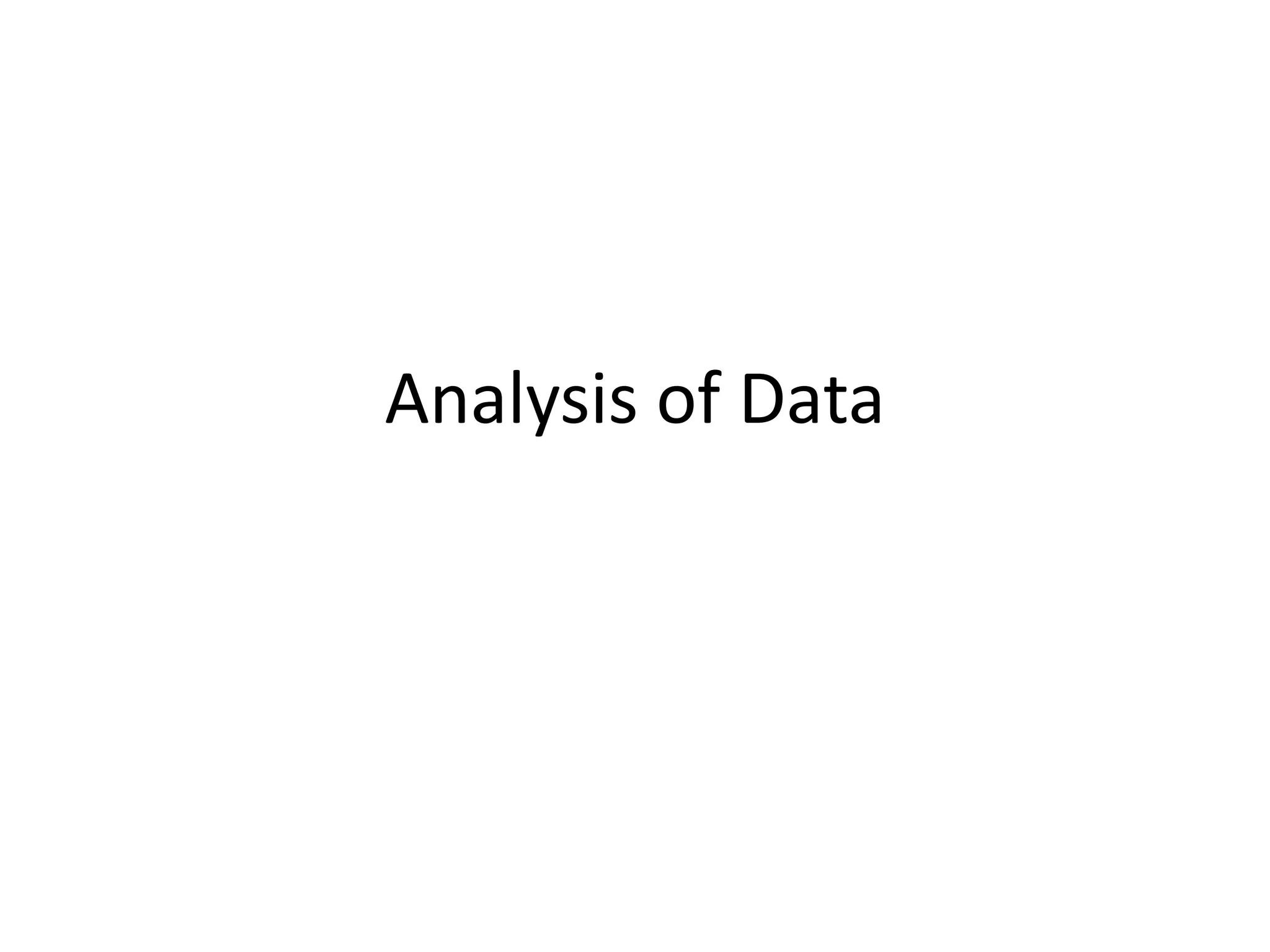 Analysis of Data
 