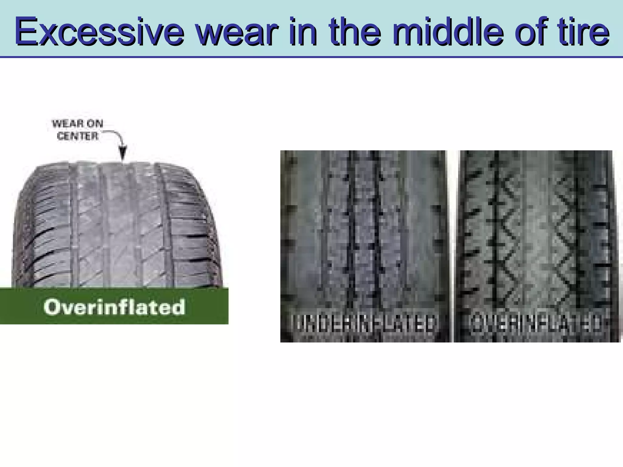 Excessive wear in the middle of tireExcessive wear in the middle of tire
 