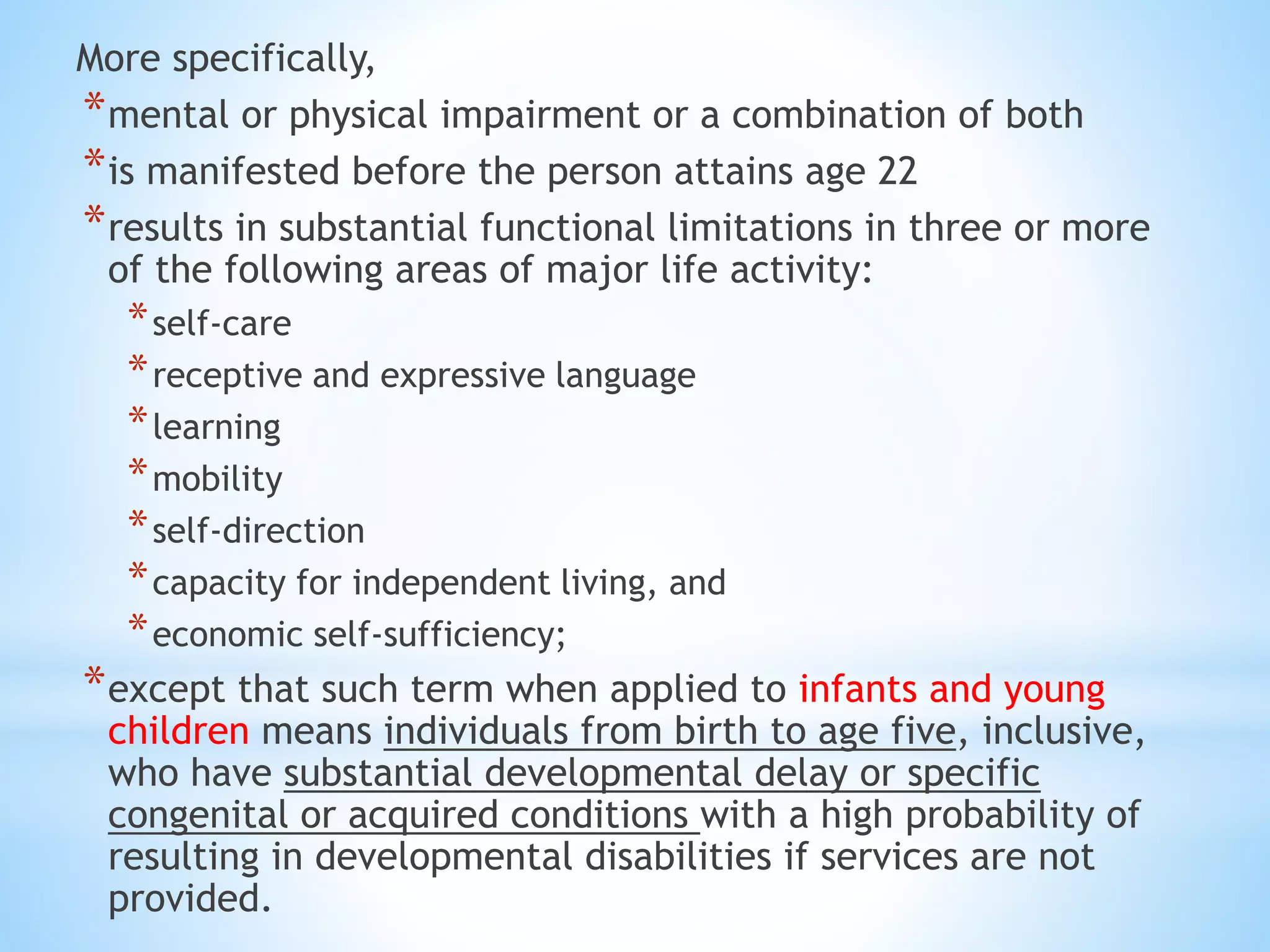 General guidelines for intellectual and developmental disabilities | PPT