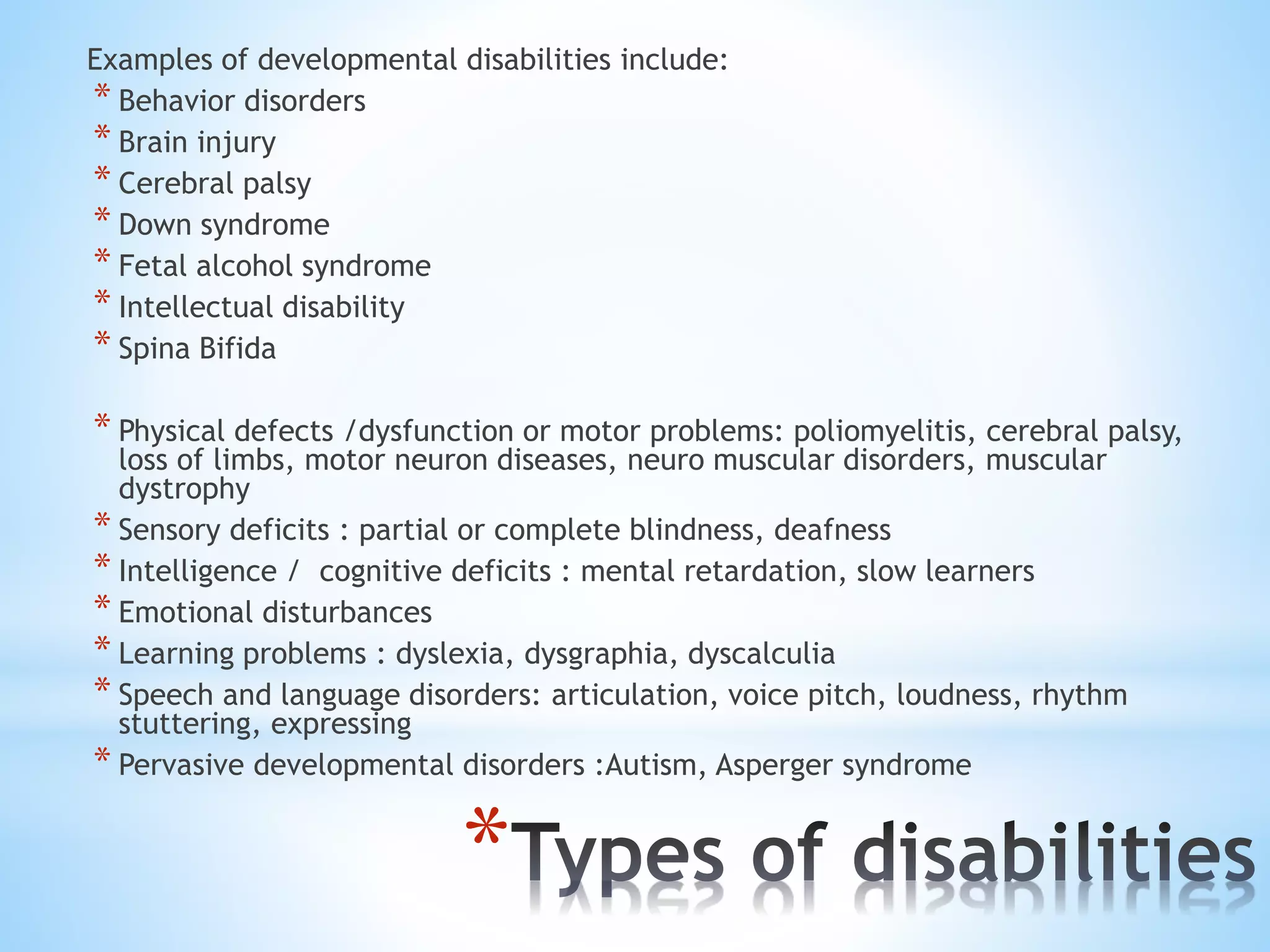General guidelines for intellectual and developmental disabilities | PPT