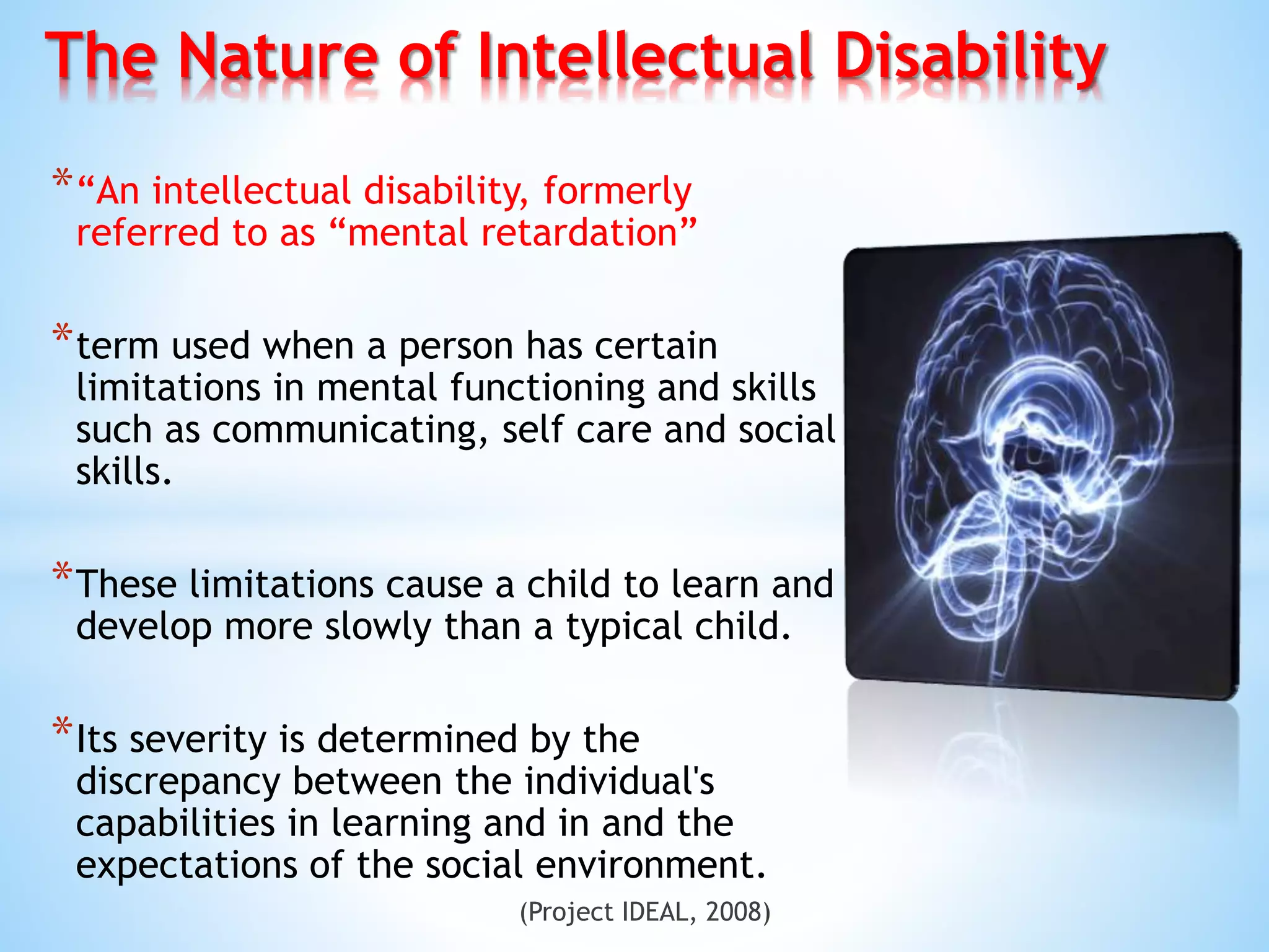 General guidelines for intellectual and developmental disabilities | PPT