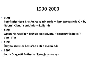 1990-2000
• 1991
Fotoğrafçı Herb Rits, Versace'nin reklam kampanyasında Cindy,
Naomi, Claudia ve Linda'yı kullandı.
• 1992...